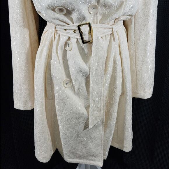 NWT@$100! ASHLEY STEWART! CREAM FLORAL PATTERNED SATIN BROCADE JACKET! SZ 18/20 - Picture 5 of 12